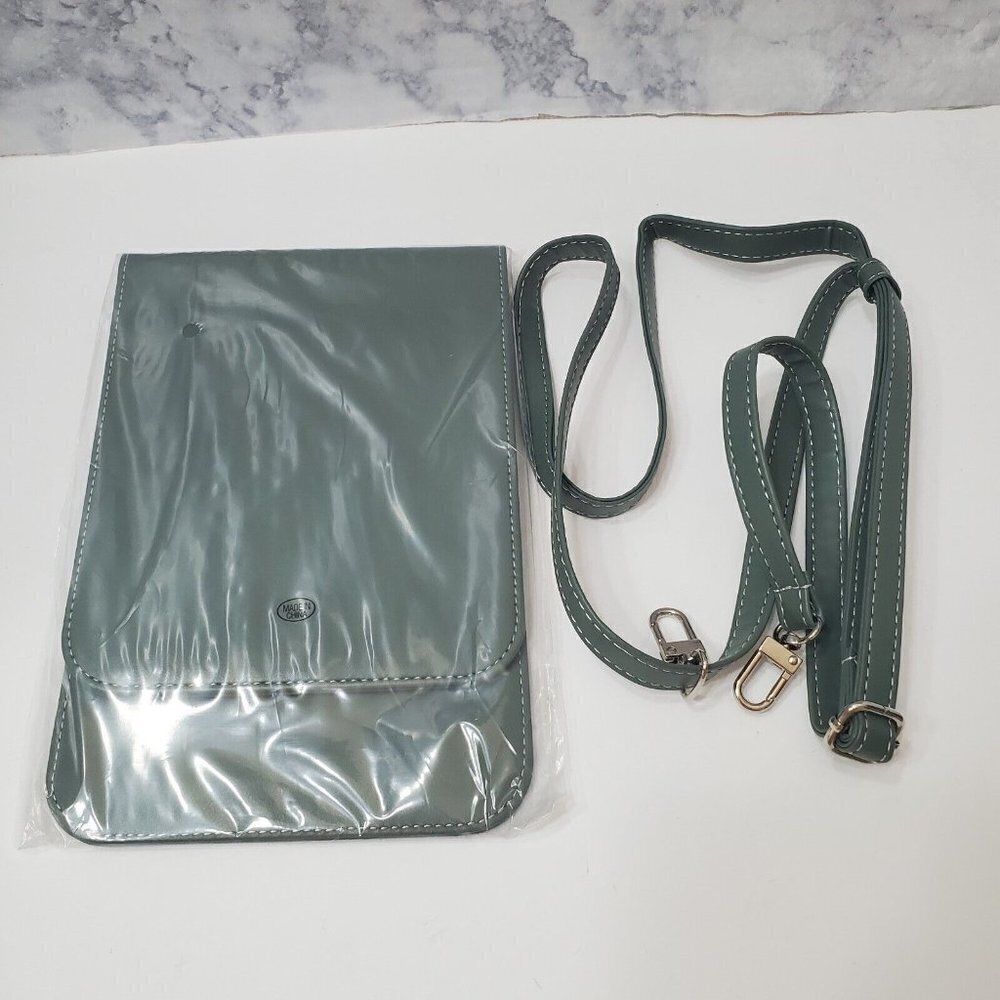 Caseable Crossbody Bag Phone Bag RFID Protection Green Adjustable Strap Travel